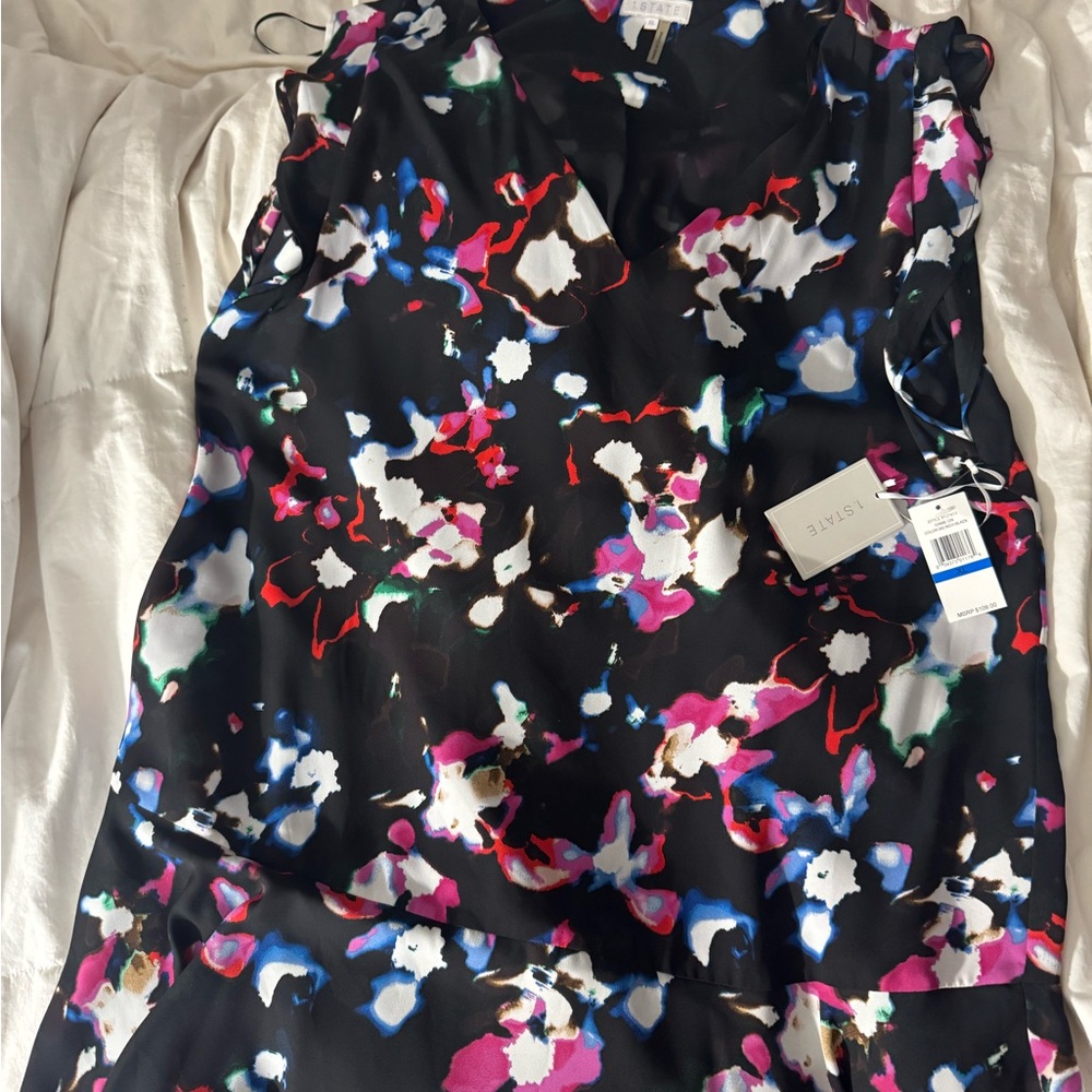 1. State Pink and White Sleeveless V-Neck Sundress - Picture 3 of 3